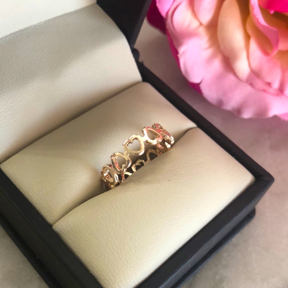 Infinity Hearts Silver Plated Ring